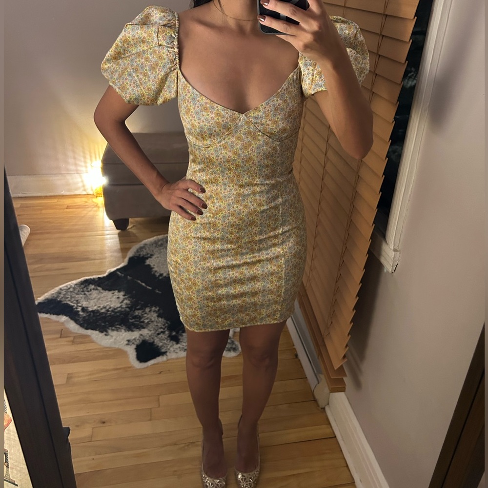 ZARA (NEVER WORN) Floral Puff Sleeve Dress
